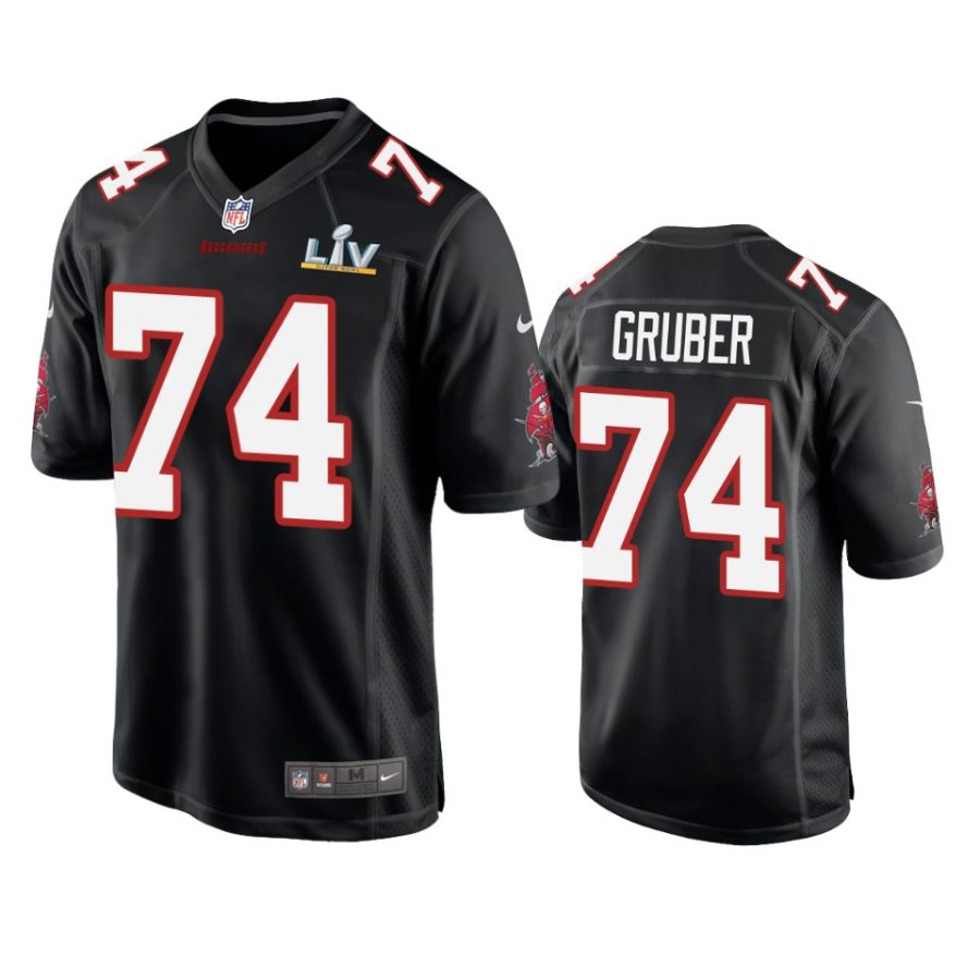 mens buccaneers paul gruber black super bowl lv game fashion jersey