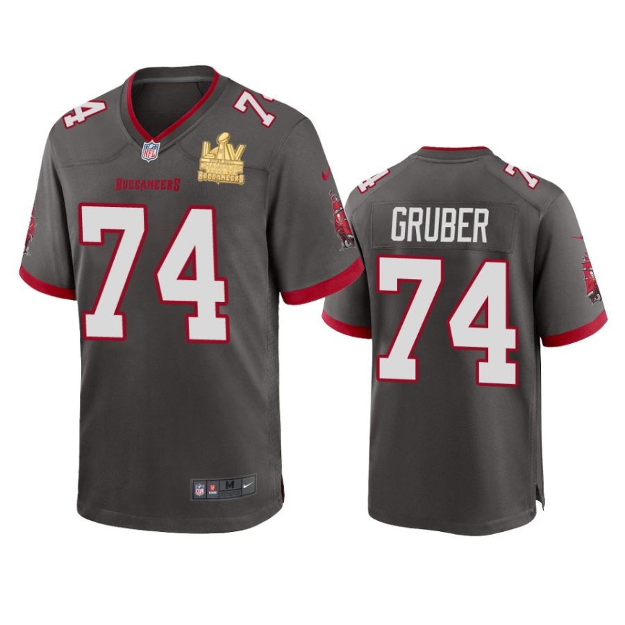 mens buccaneers paul gruber pewter super bowl lv champions game jersey