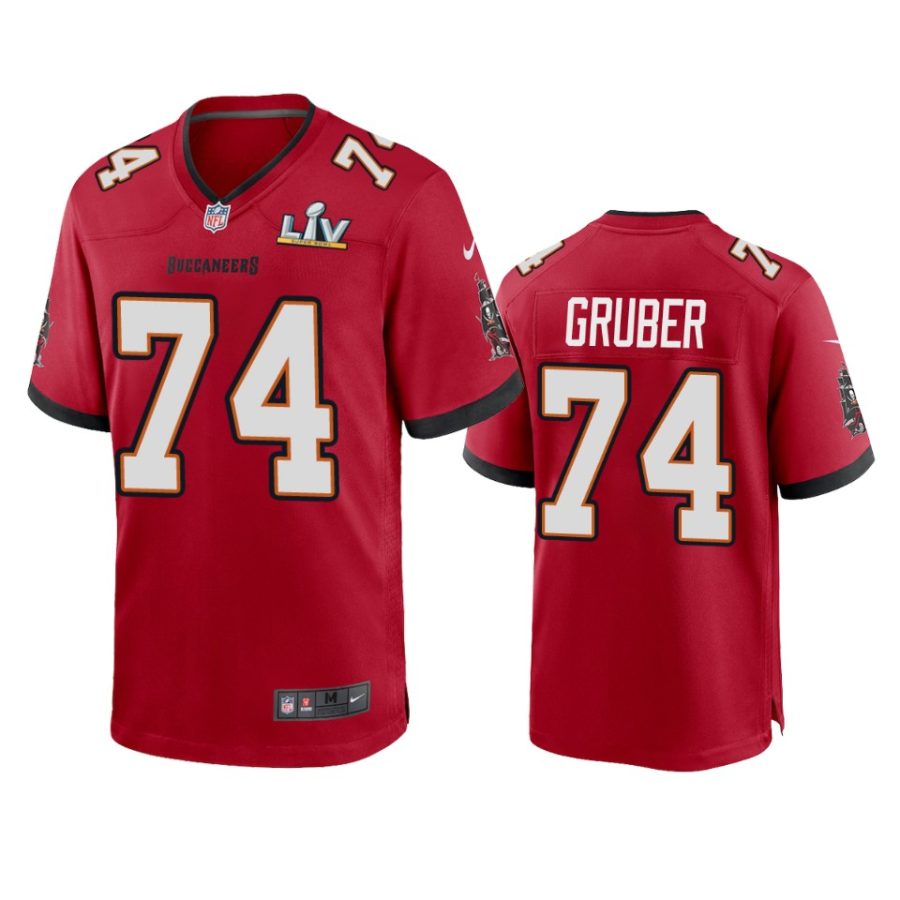 mens buccaneers paul gruber red super bowl lv game jersey