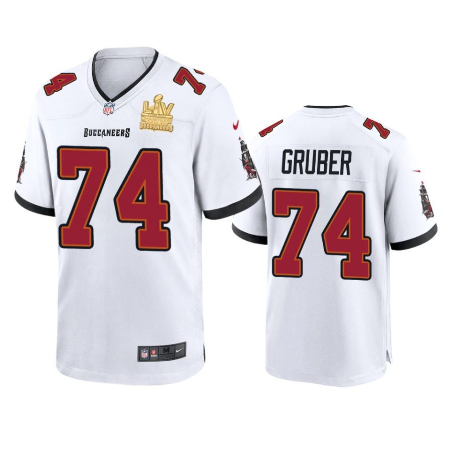 mens buccaneers paul gruber white super bowl lv champions game jersey