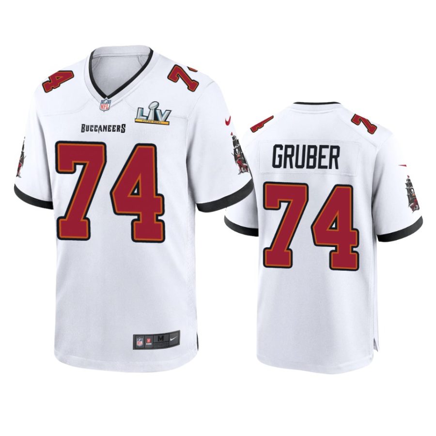 mens buccaneers paul gruber white super bowl lv game jersey