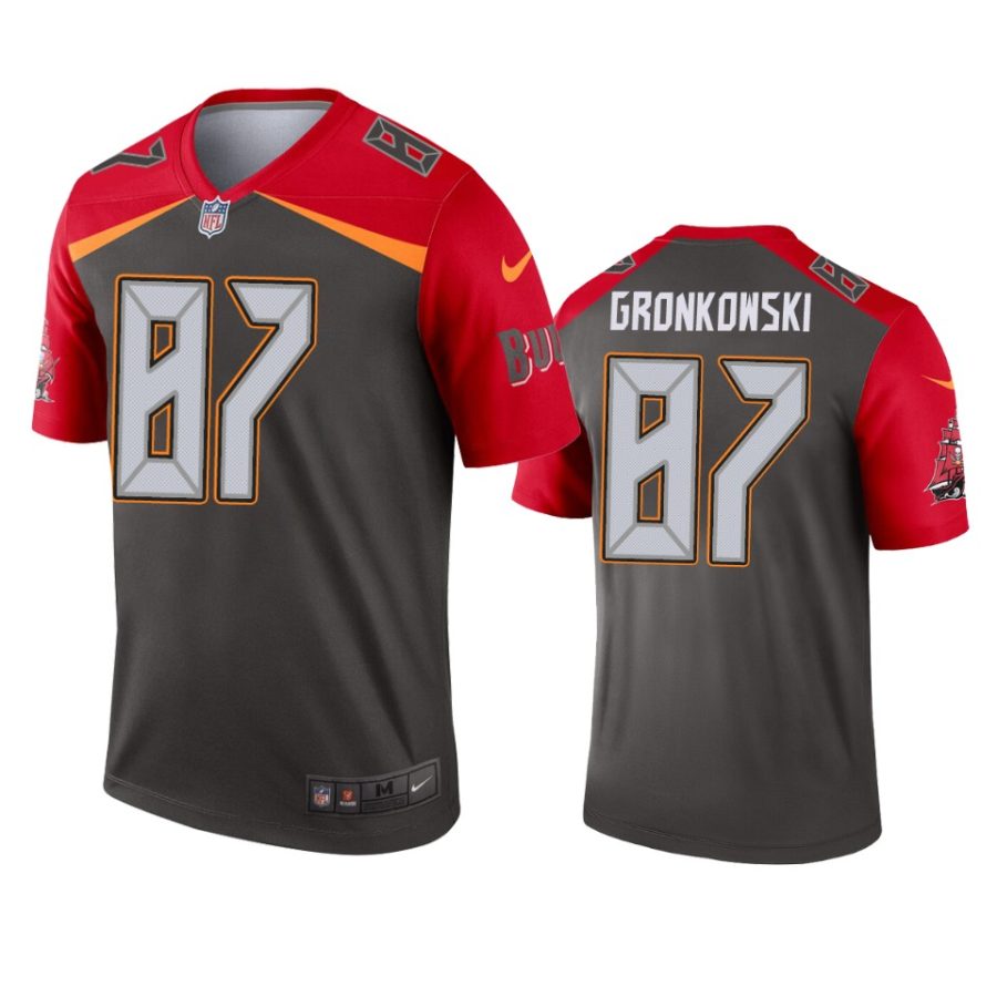 mens buccaneers rob gronkowski pewter inverted legend jersey