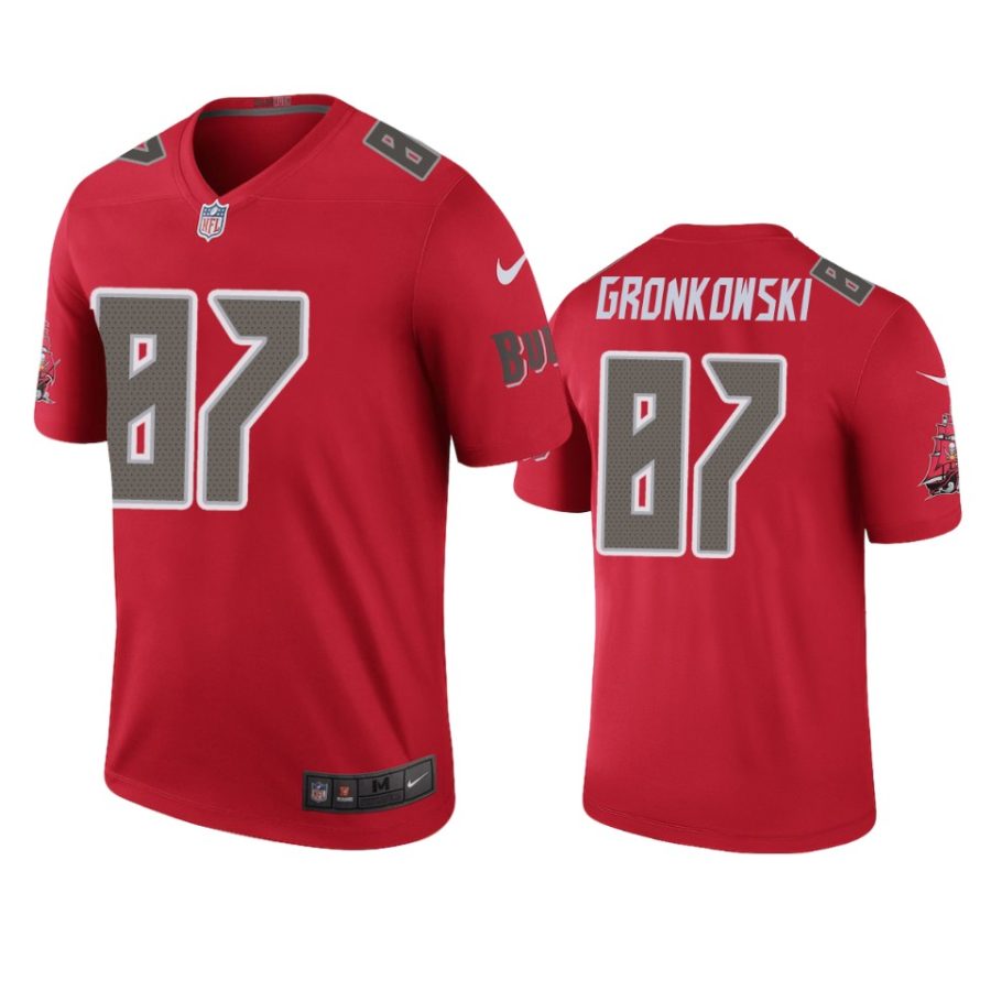 mens buccaneers rob gronkowski red color rush legend jersey