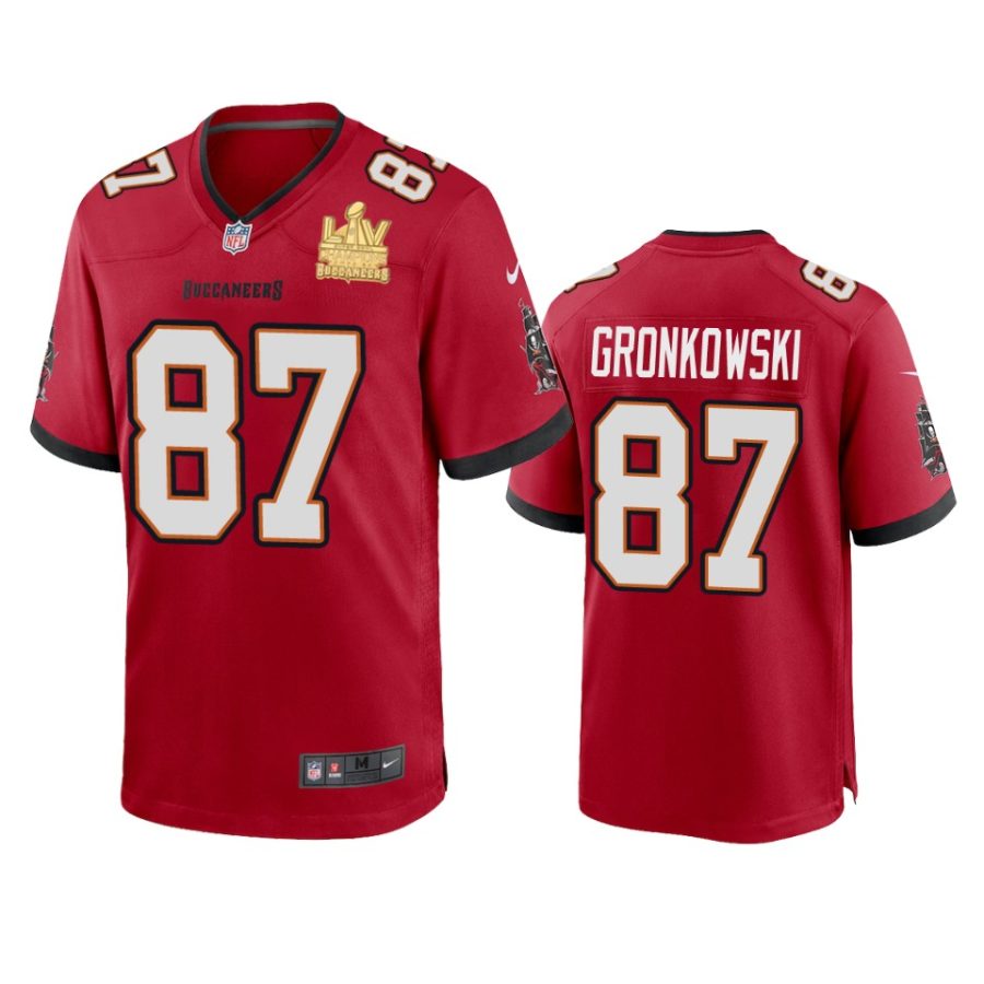 mens buccaneers rob gronkowski red super bowl lv champions game jersey