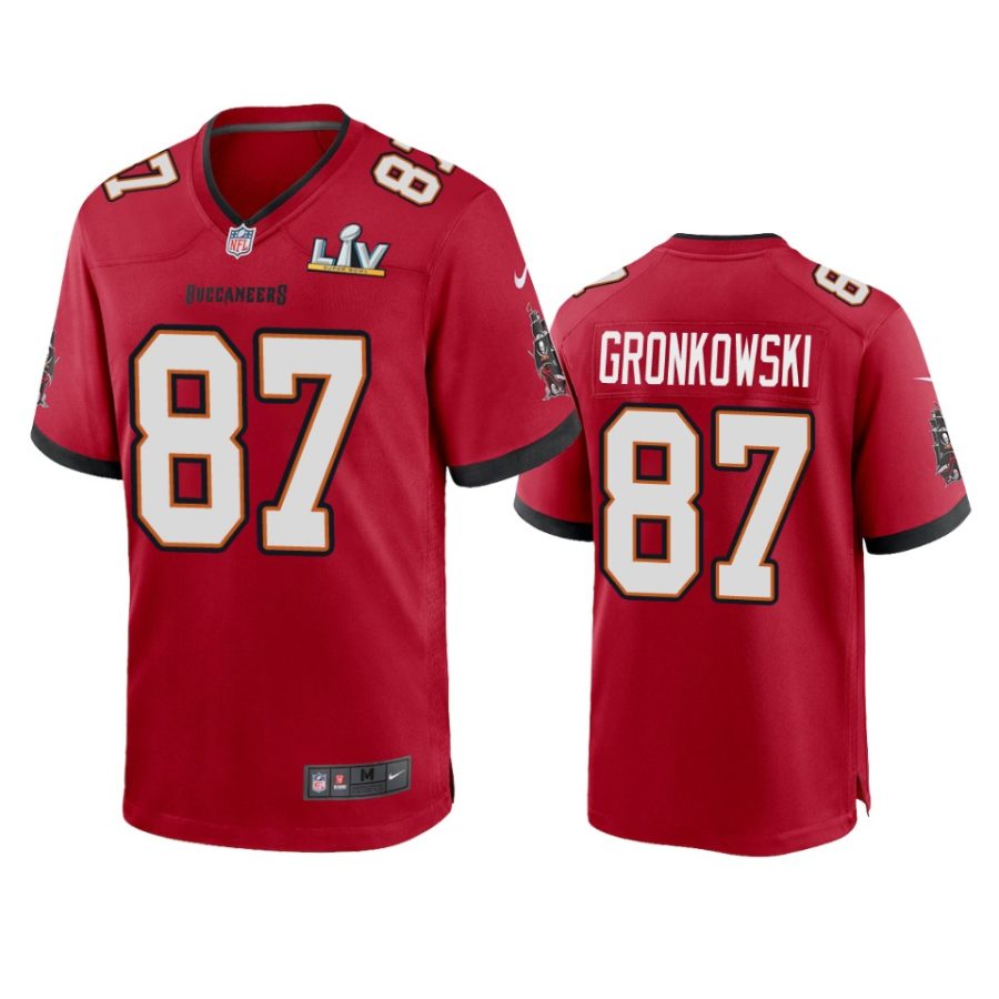 mens buccaneers rob gronkowski red super bowl lv game jersey