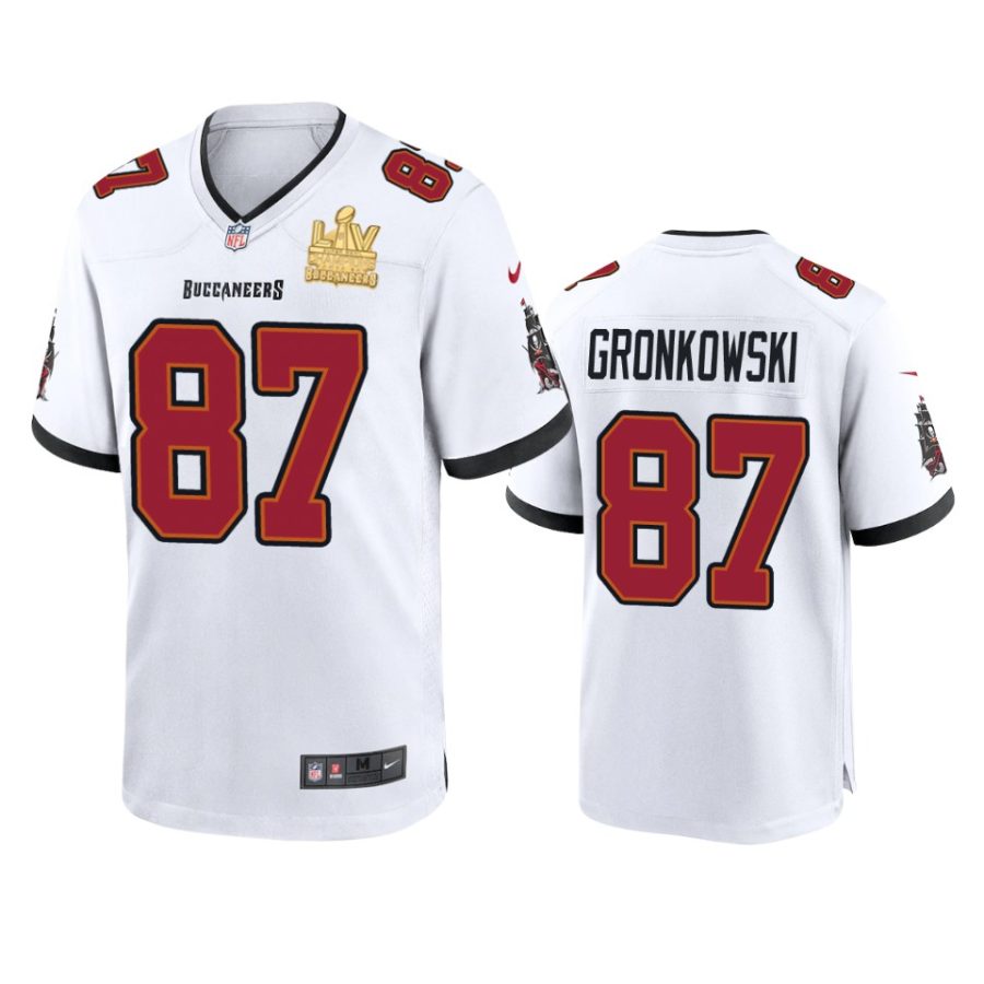 mens buccaneers rob gronkowski white super bowl lv champions game jersey