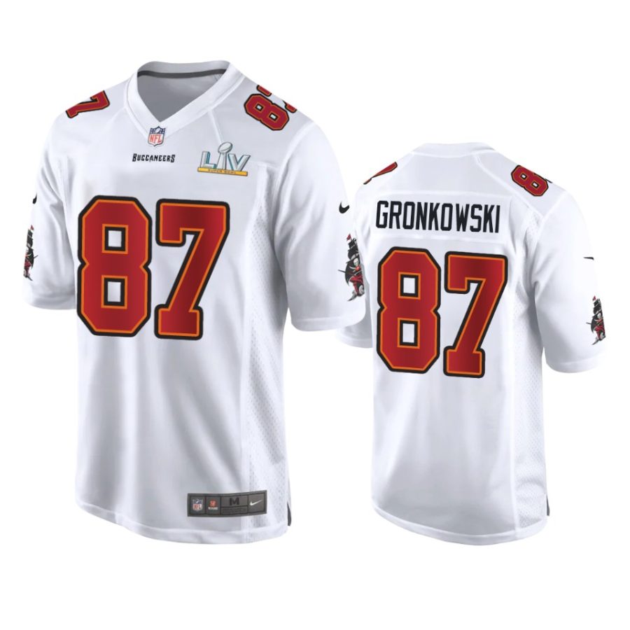 mens buccaneers rob gronkowski white super bowl lv game fashion jersey