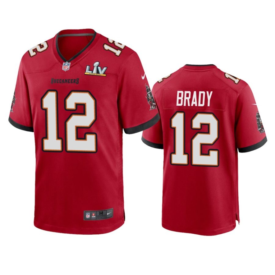 mens buccaneers tom brady red super bowl lv game jersey