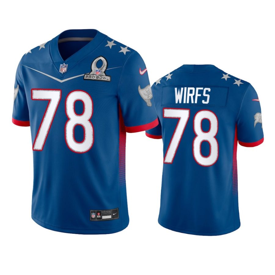 mens buccaneers tristan wirfs royal game 2022 nfc pro bowl jersey