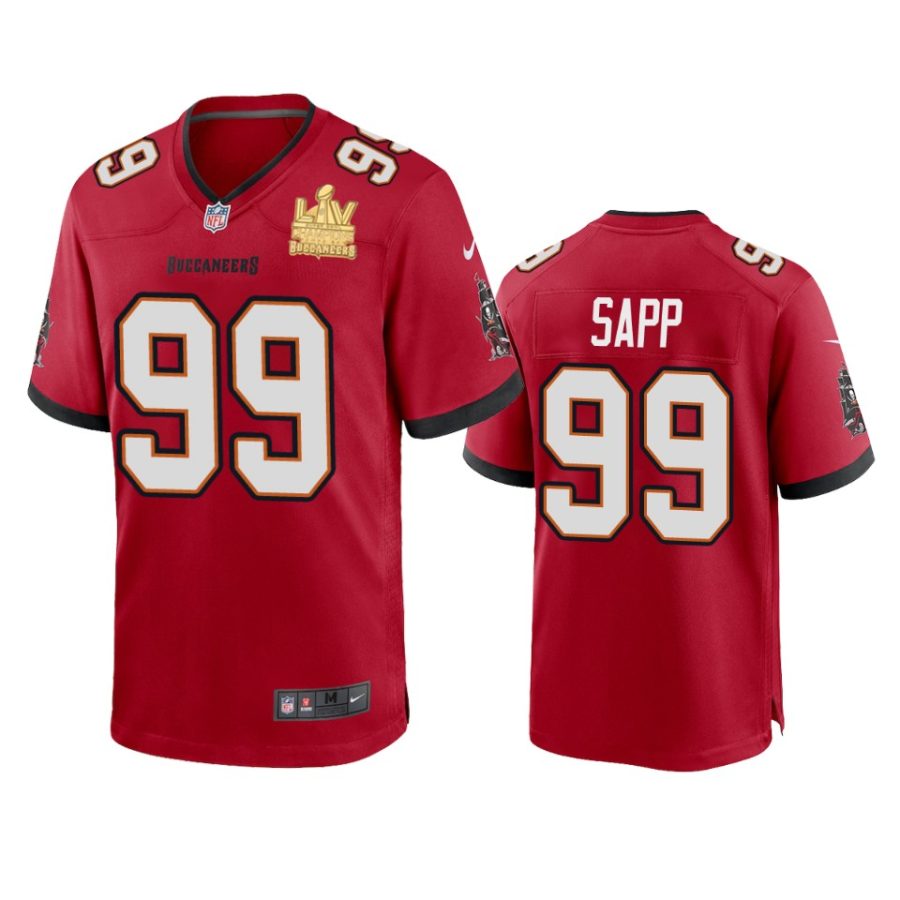 mens buccaneers warren sapp red super bowl lv champions game jersey