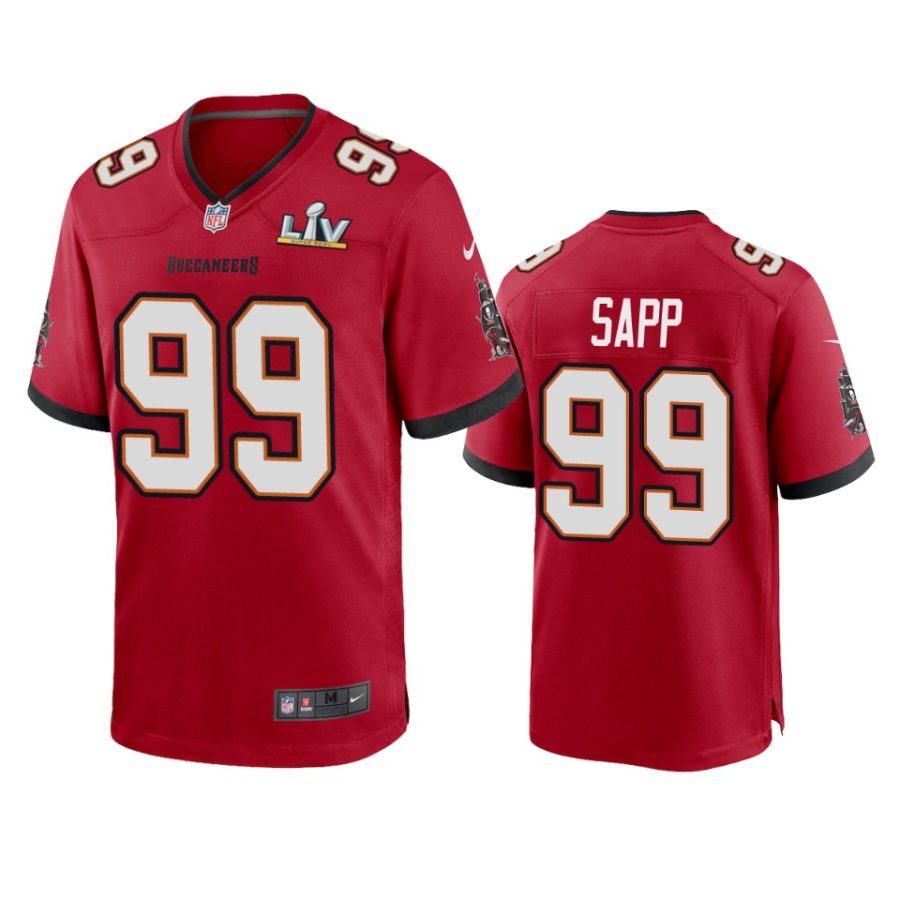 mens buccaneers warren sapp red super bowl lv game jersey