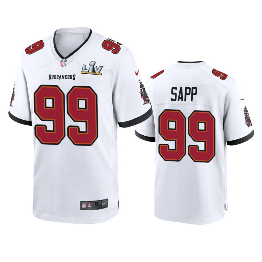 mens buccaneers warren sapp white super bowl lv game jersey