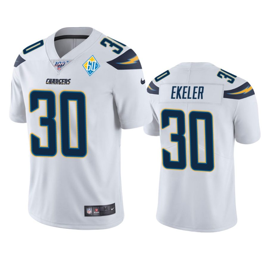 mens chargers austin ekeler white 60th anniversary vapor limited jersey