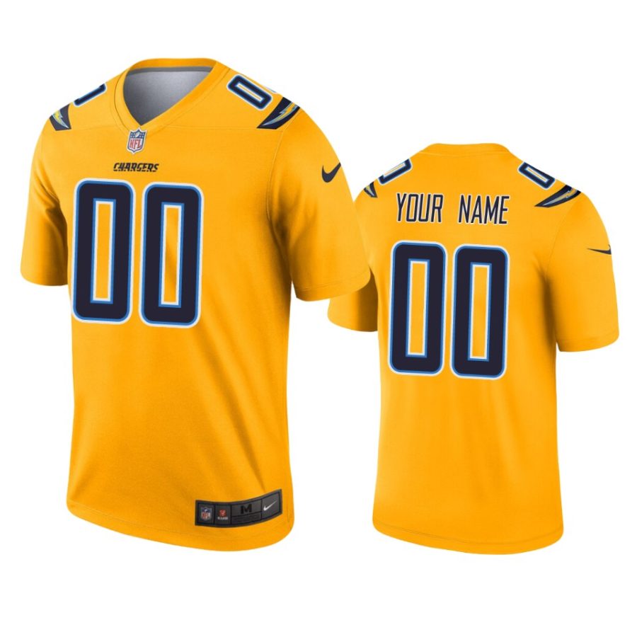 mens chargers custom gold inverted legend jersey