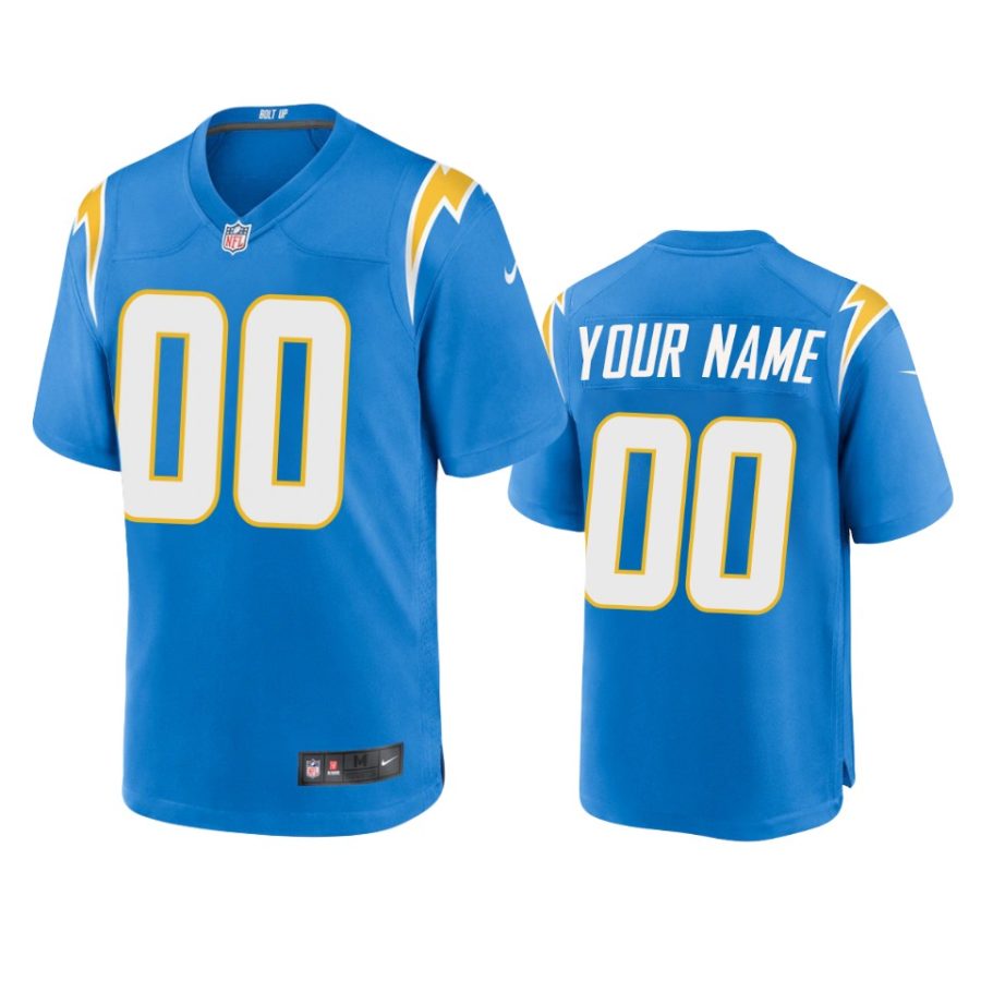 mens chargers custom powder blue 2020 game jersey