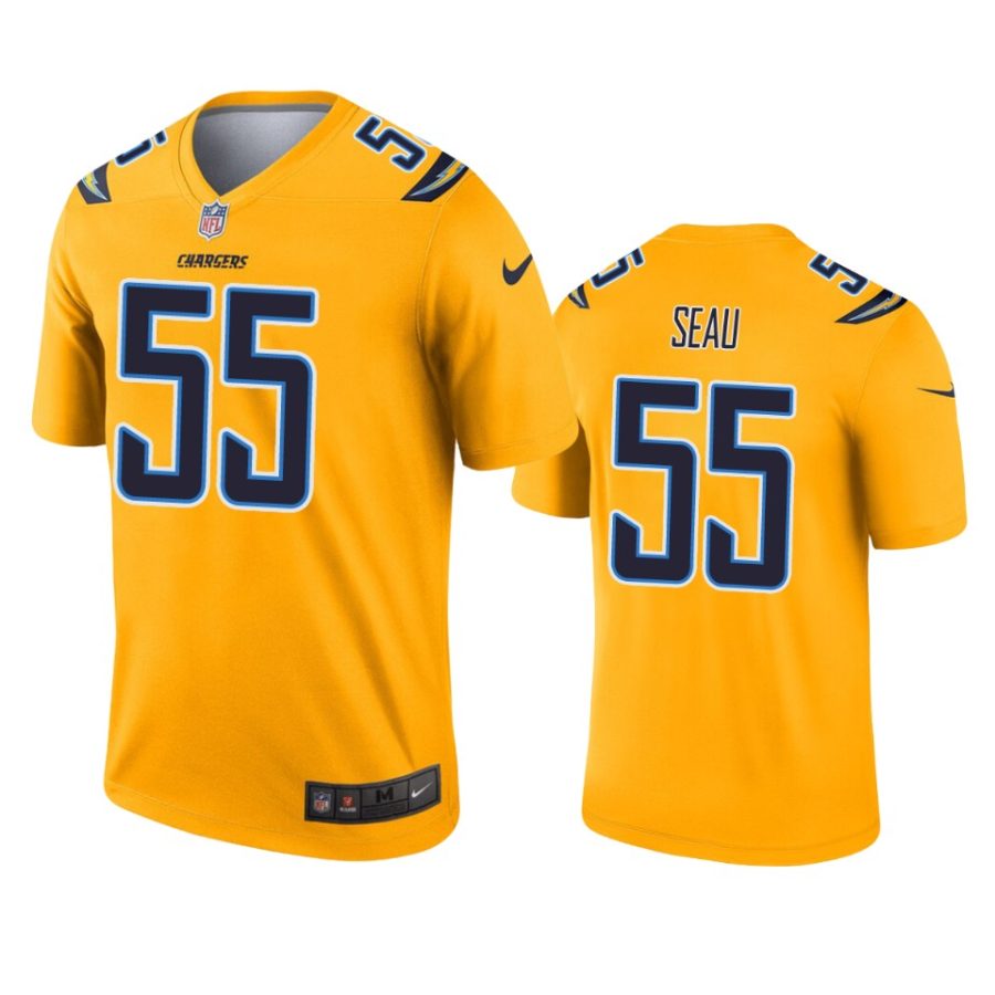 mens chargers junior seau gold inverted legend jersey