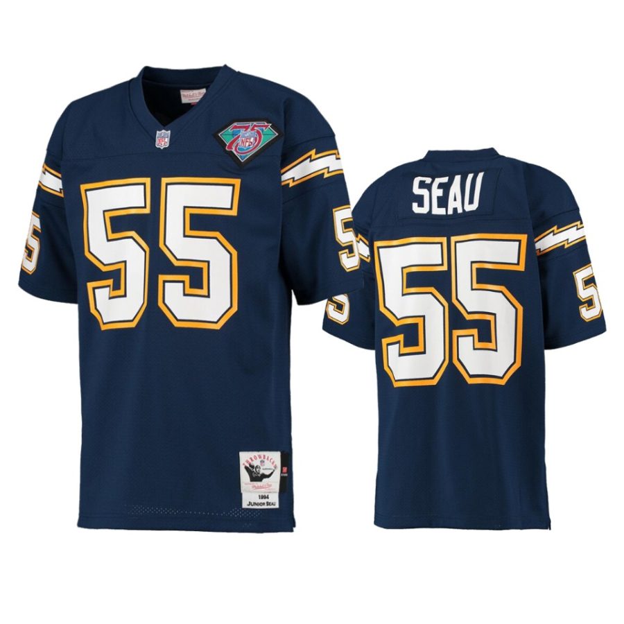 mens chargers junior seau navy authentic throwback retired player jersey