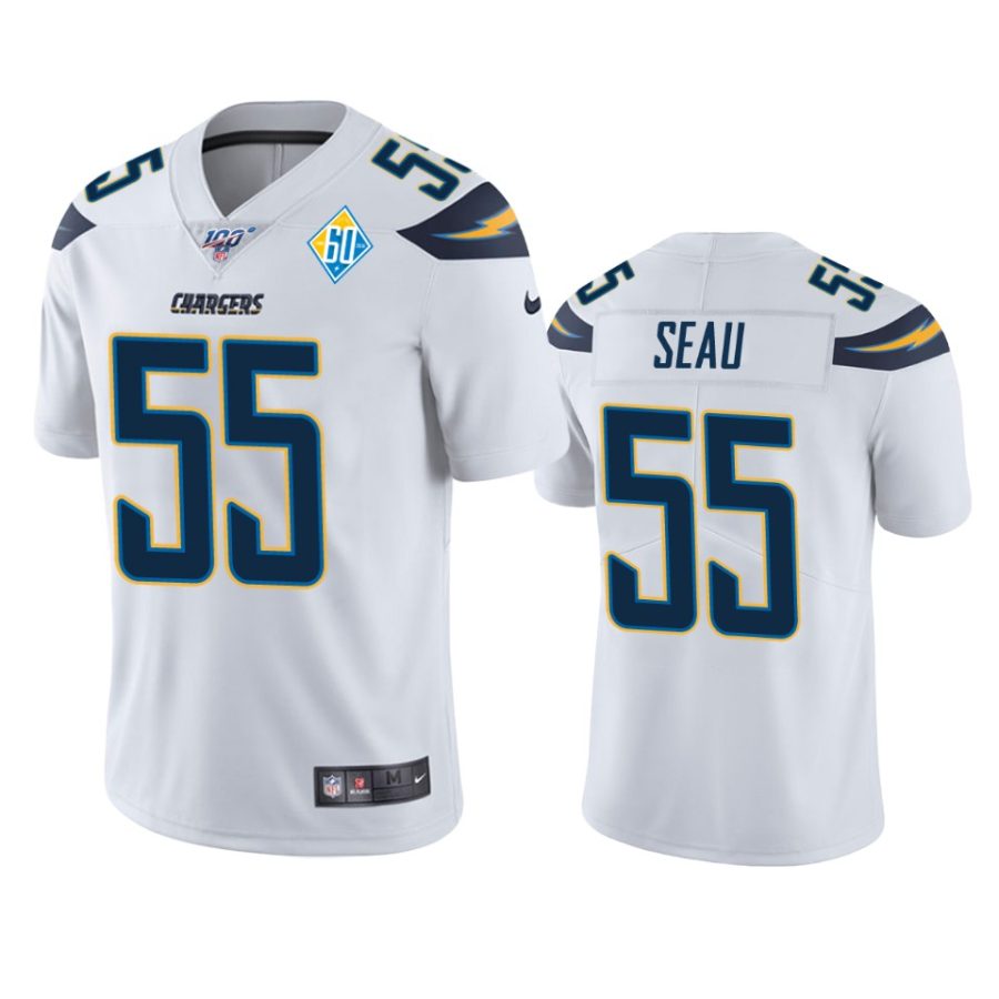 mens chargers junior seau white 60th anniversary vapor limited jersey