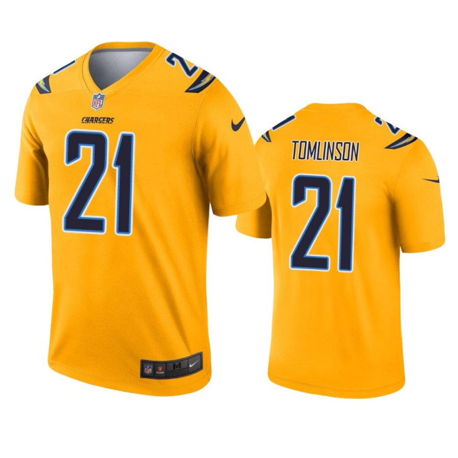 mens chargers ladainian tomlinson gold inverted legend jersey