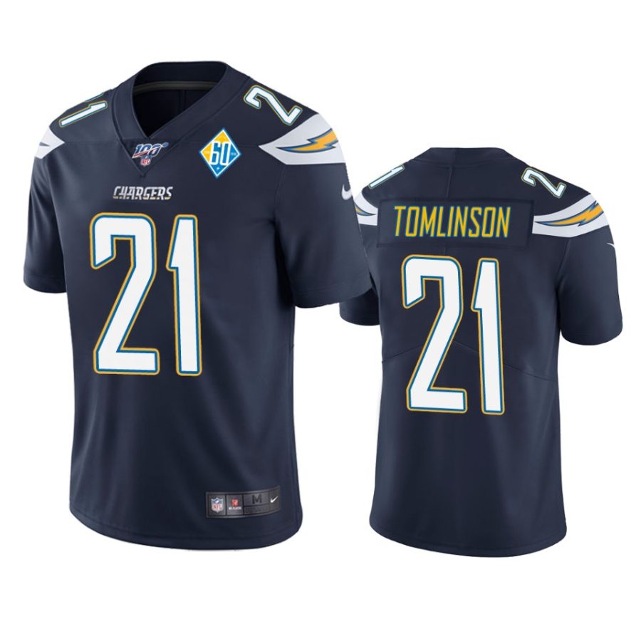 mens chargers ladainian tomlinson navy 60th anniversary vapor limited jersey