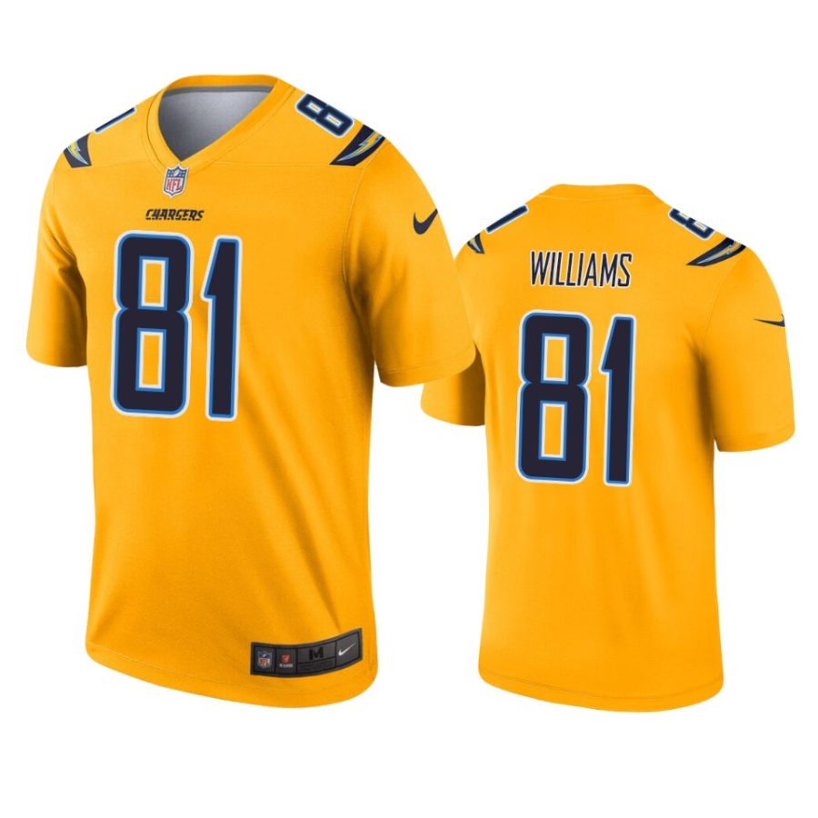 mens chargers mike williams gold inverted legend jersey