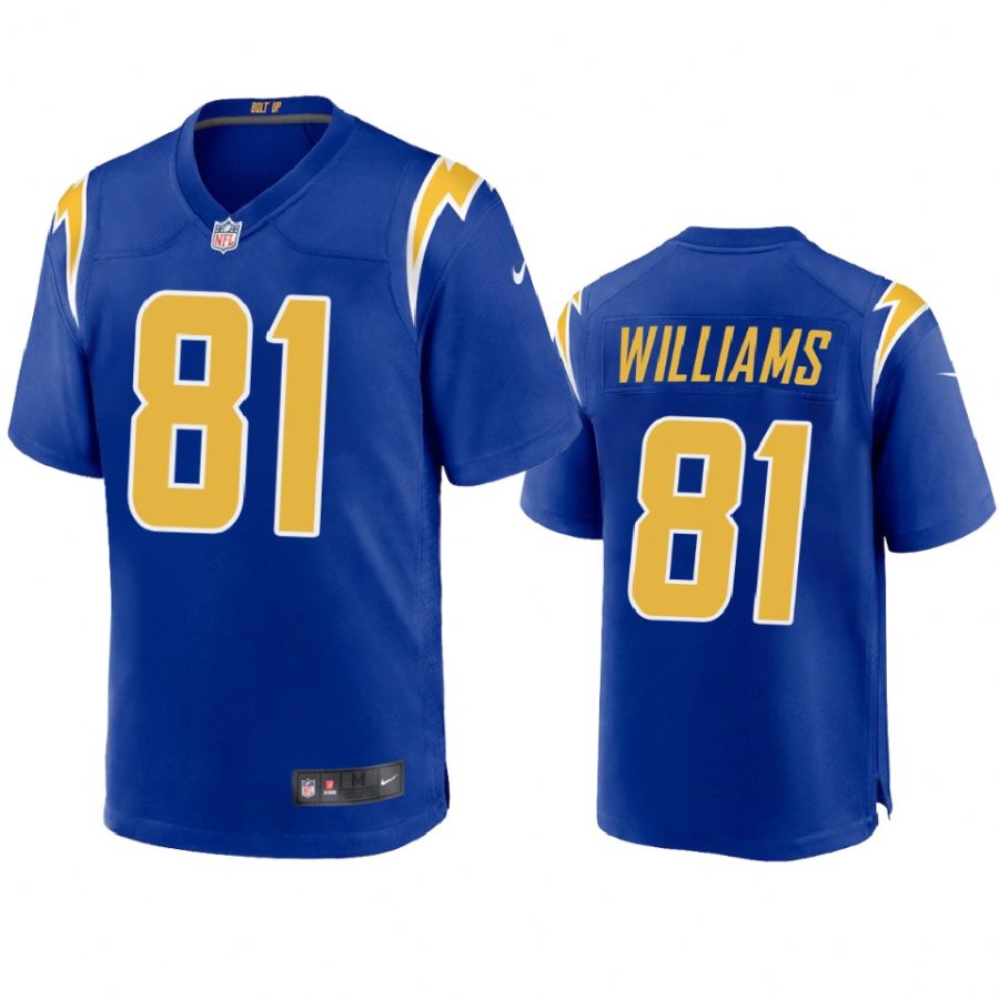 mens chargers mike williams royal 2020 game jersey