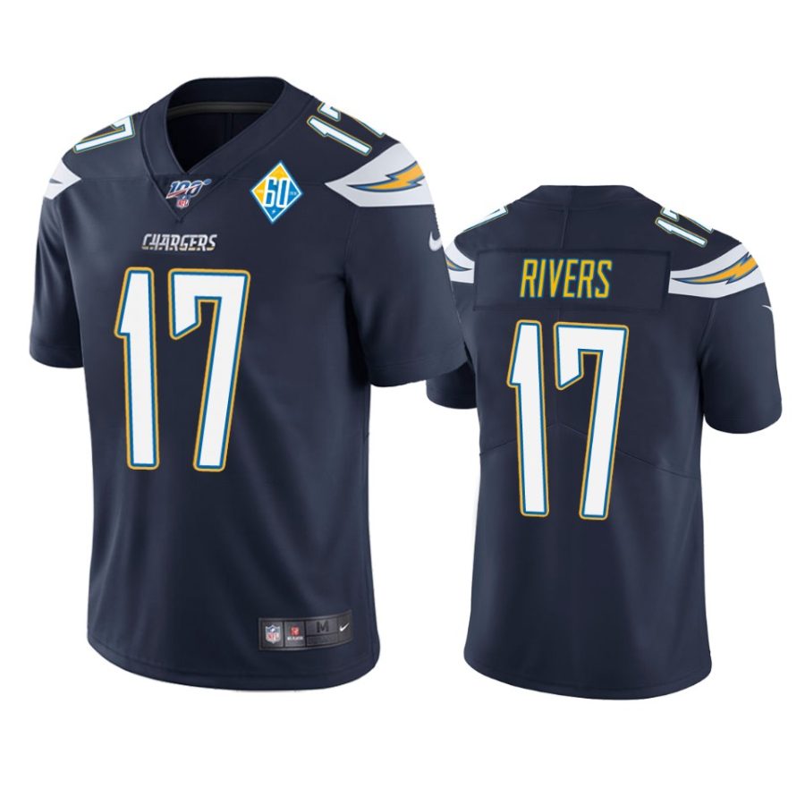 mens chargers philip rivers navy 60th anniversary vapor limited jersey