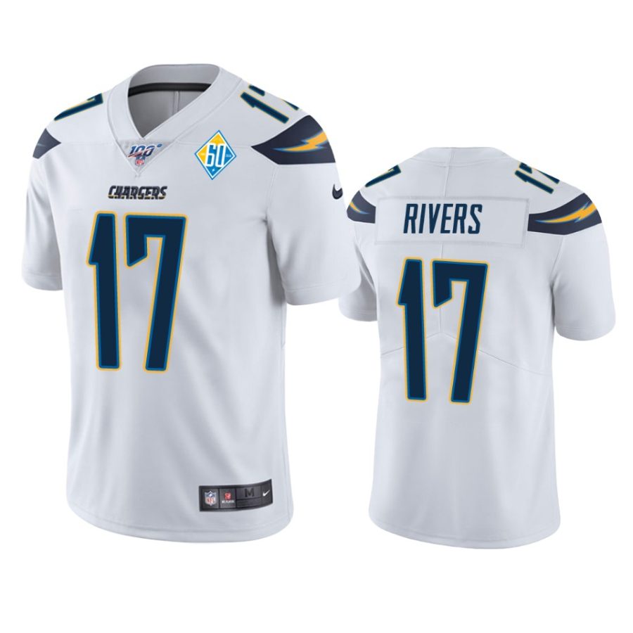 mens chargers philip rivers white 60th anniversary vapor limited jersey