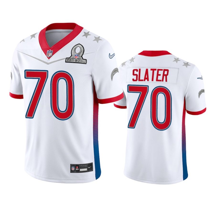 mens chargers rashawn slater white game 2022 afc pro bowl jersey