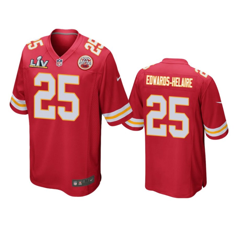 mens chiefs clyde edwards helaire red super bowl lv game jersey