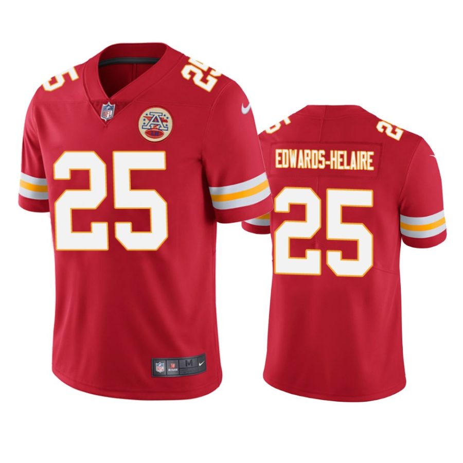 mens chiefs clyde edwards helaire red vapor limited jersey