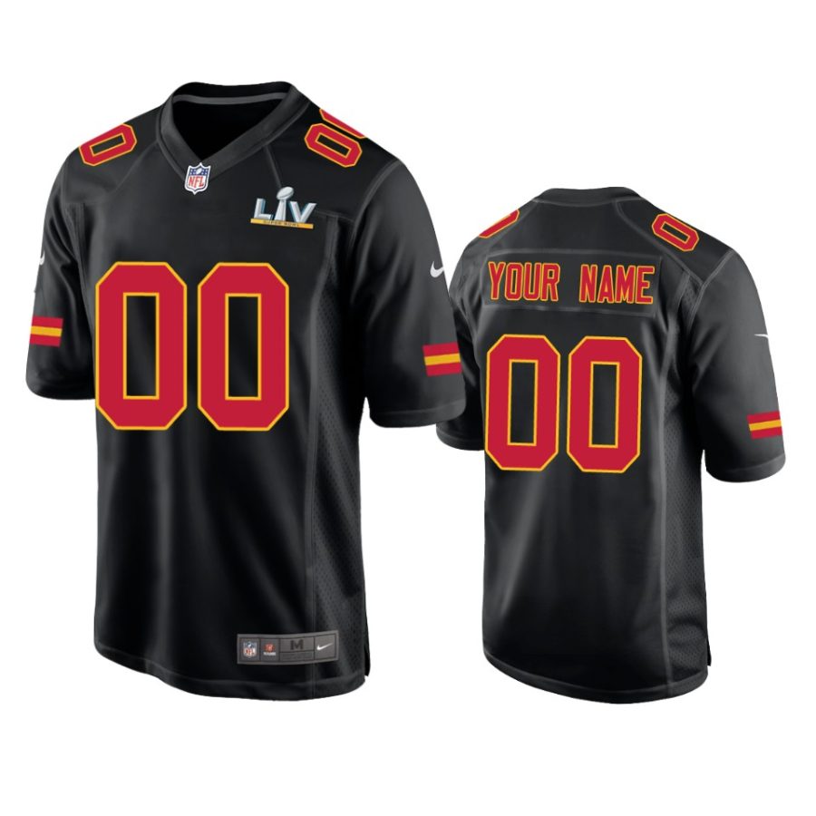 mens chiefs custom black super bowl lv game fashion jersey