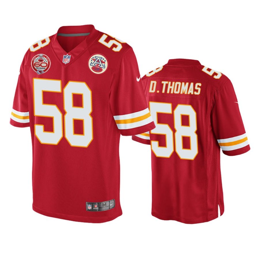 mens chiefs derrick thomas red 60th anniversary game jersey