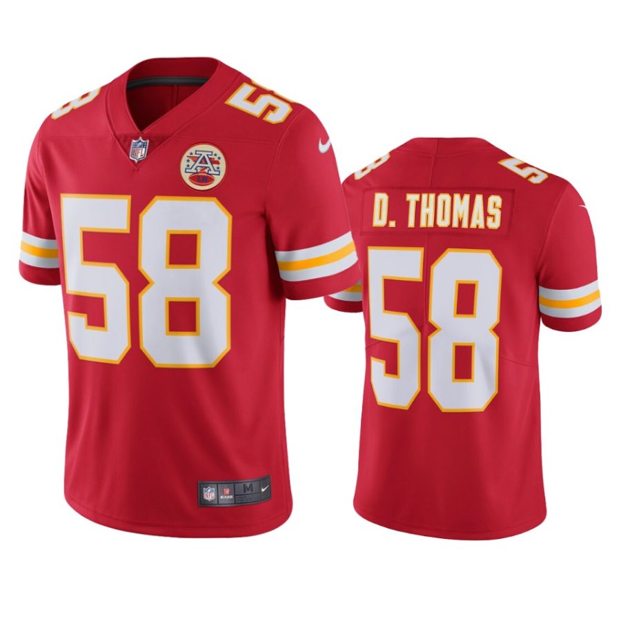 mens chiefs derrick thomas red vapor limited throwback retired player jersey