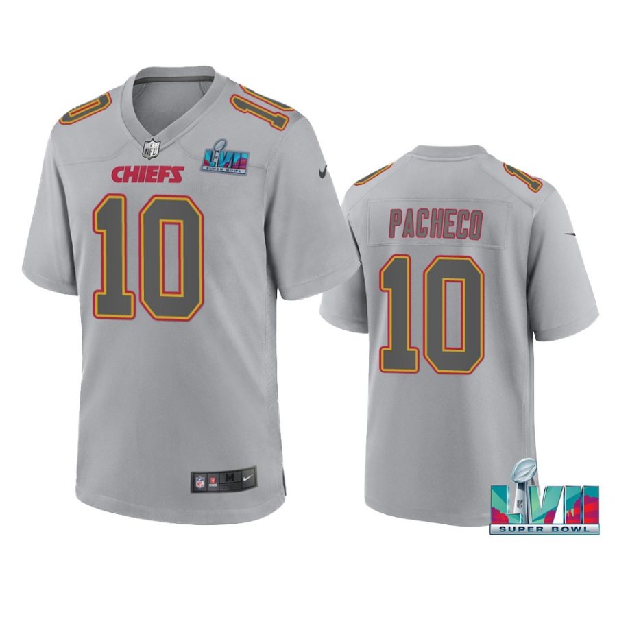 mens chiefs isaih pacheco gray super bowl lvii atmosphere jersey