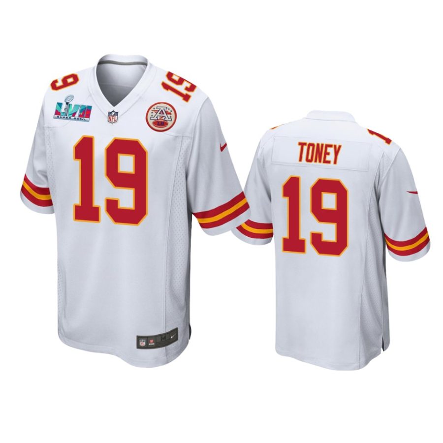 mens chiefs kadarius toney white super bowl lvii game jersey