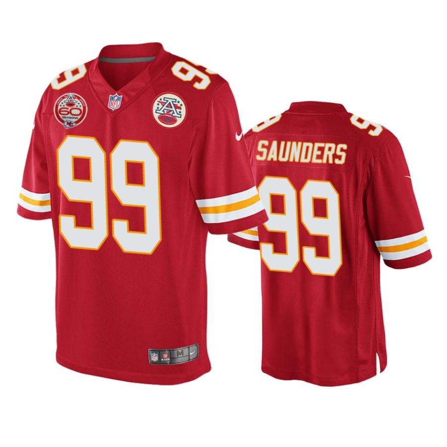 mens chiefs khalen saunders red 60th anniversary game jersey