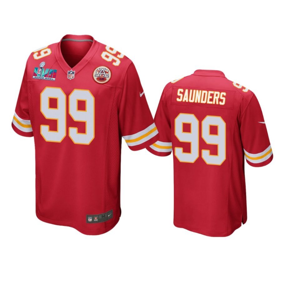 mens chiefs khalen saunders red super bowl lvii game jersey