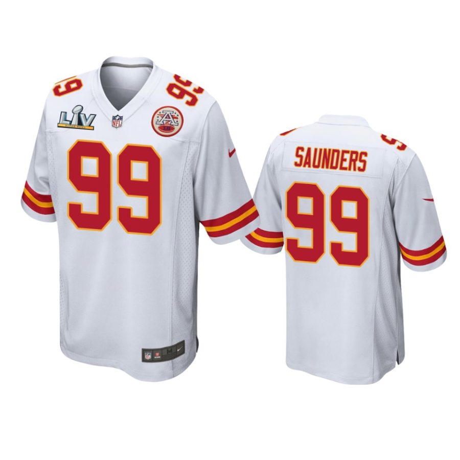 mens chiefs khalen saunders white super bowl lv game jersey