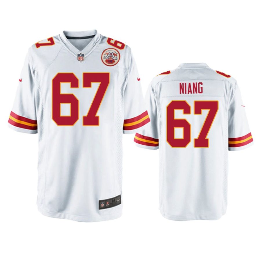 mens chiefs lucas niang white game jersey