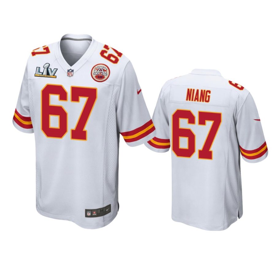 mens chiefs lucas niang white super bowl lv game jersey