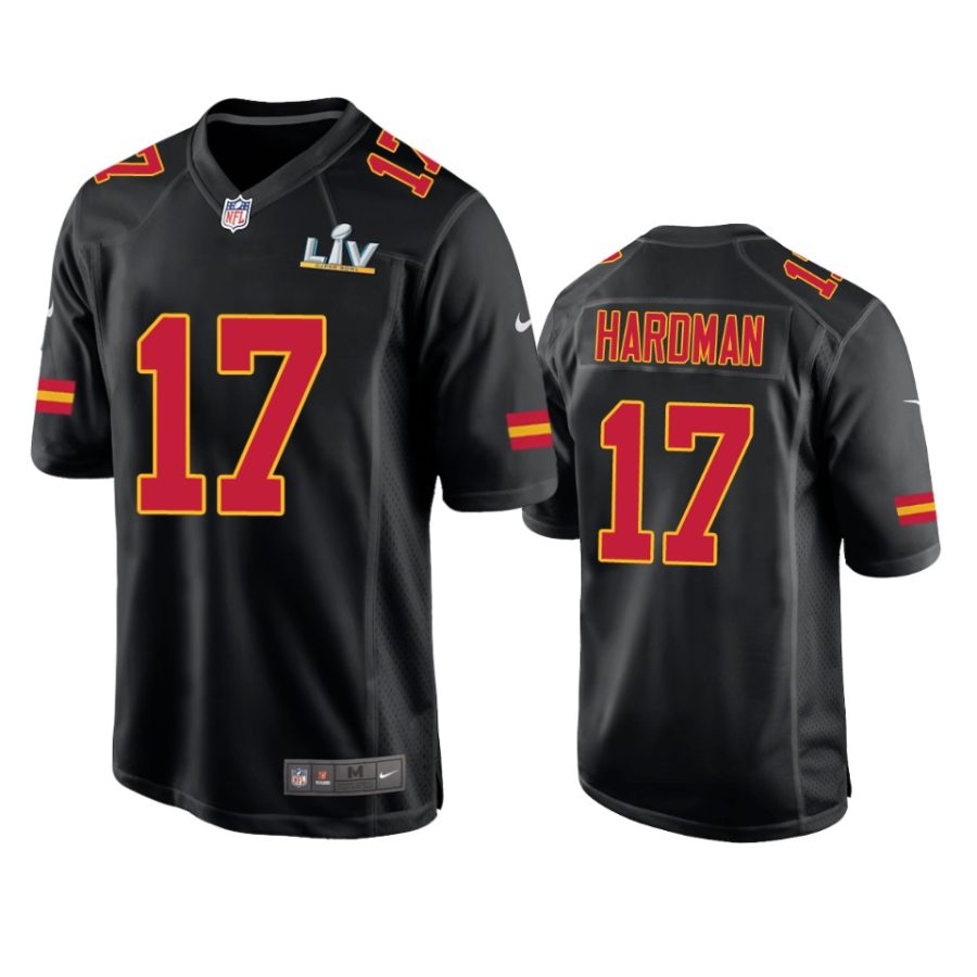 mens chiefs mecole hardman black super bowl lv game fashion jersey