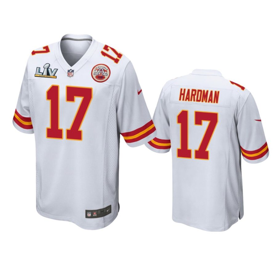 mens chiefs mecole hardman white super bowl lv game jersey