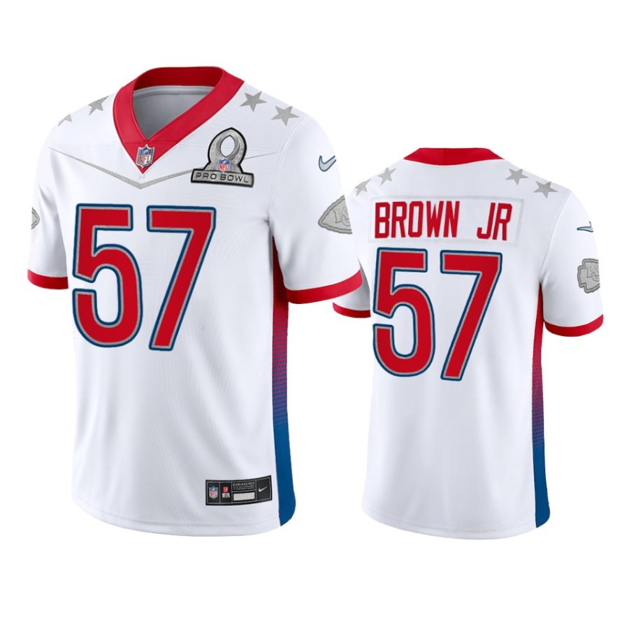 mens chiefs orlando brown jr. white game 2022 afc pro bowl jersey