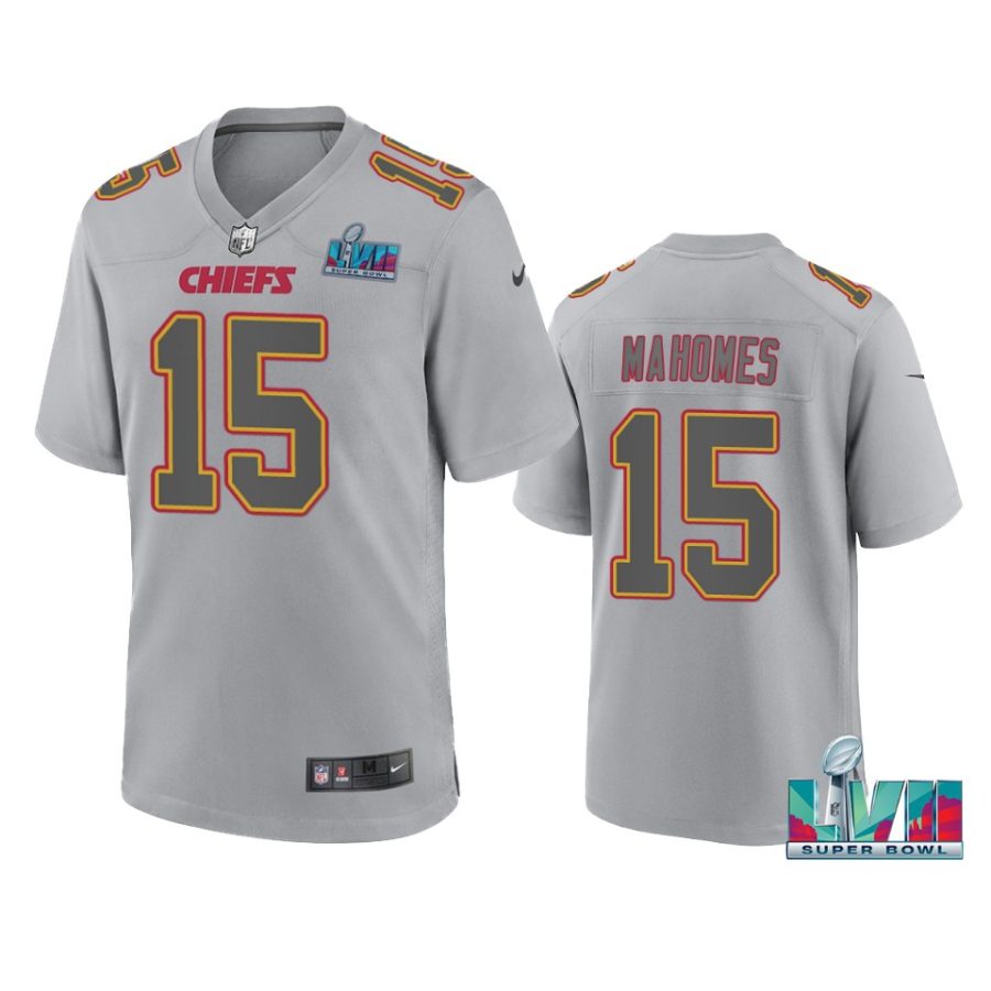 mens chiefs patrick mahomes gray super bowl lvii atmosphere jersey