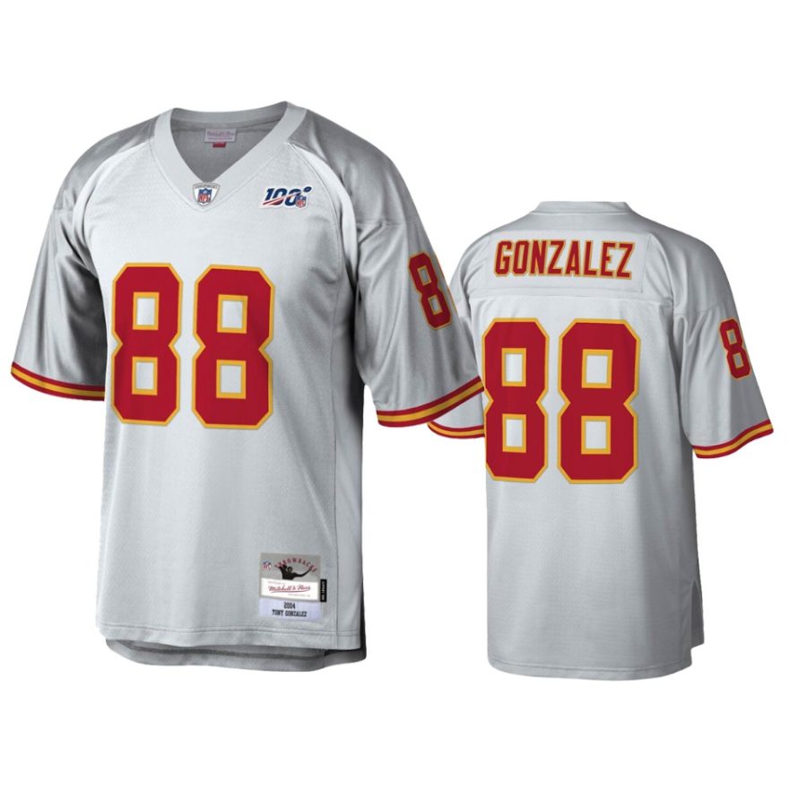 mens chiefs tony gonzalez platinum legacy nfl 100 jersey