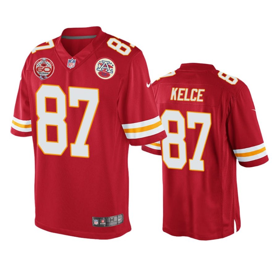 mens chiefs travis kelce red 60th anniversary game jersey