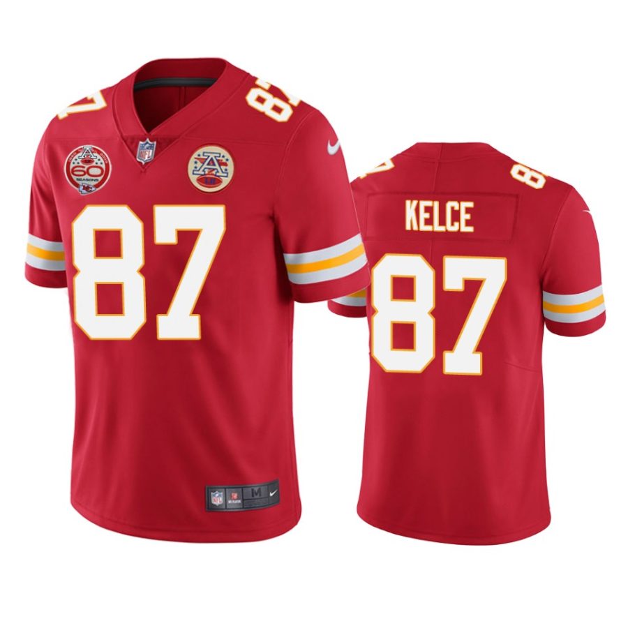 mens chiefs travis kelce red 60th anniversary vapor limited jersey