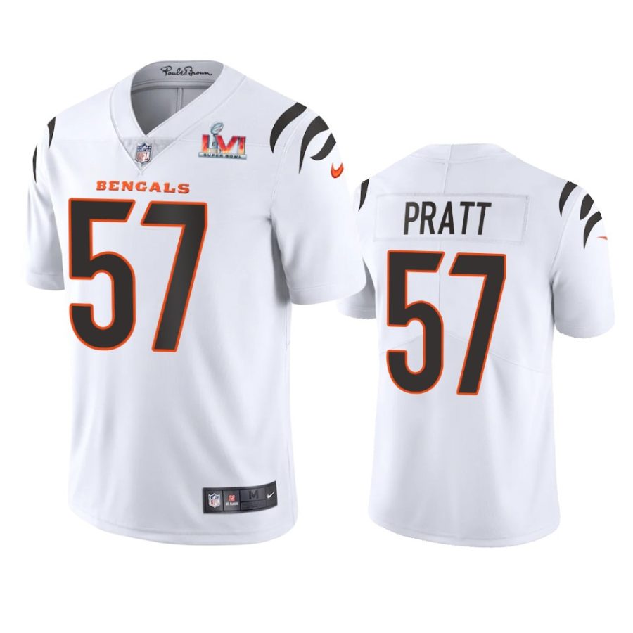 mens cincinnati bengals germaine pratt white super bowl lvi limited jersey