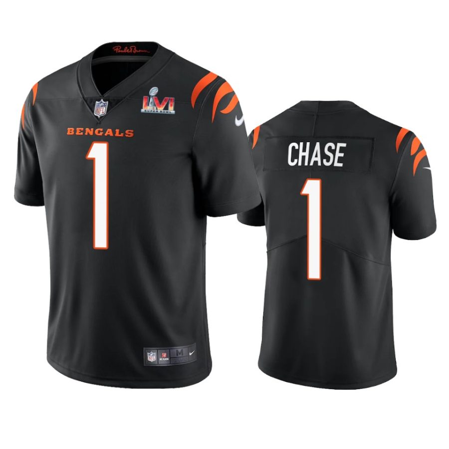 mens cincinnati bengals jamarr chase black super bowl lvi limited jersey